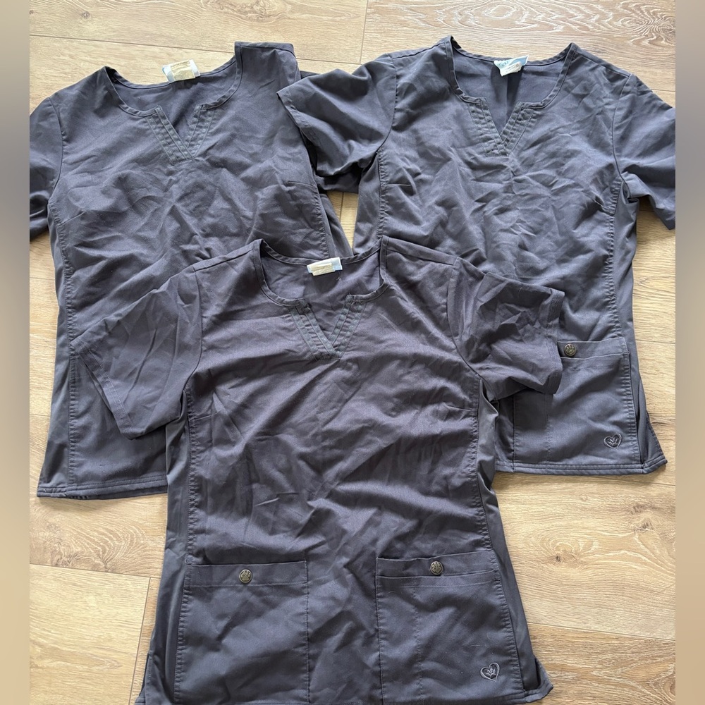 VAC Paw Gray Scrub Tops Women’s SZ XS Small
